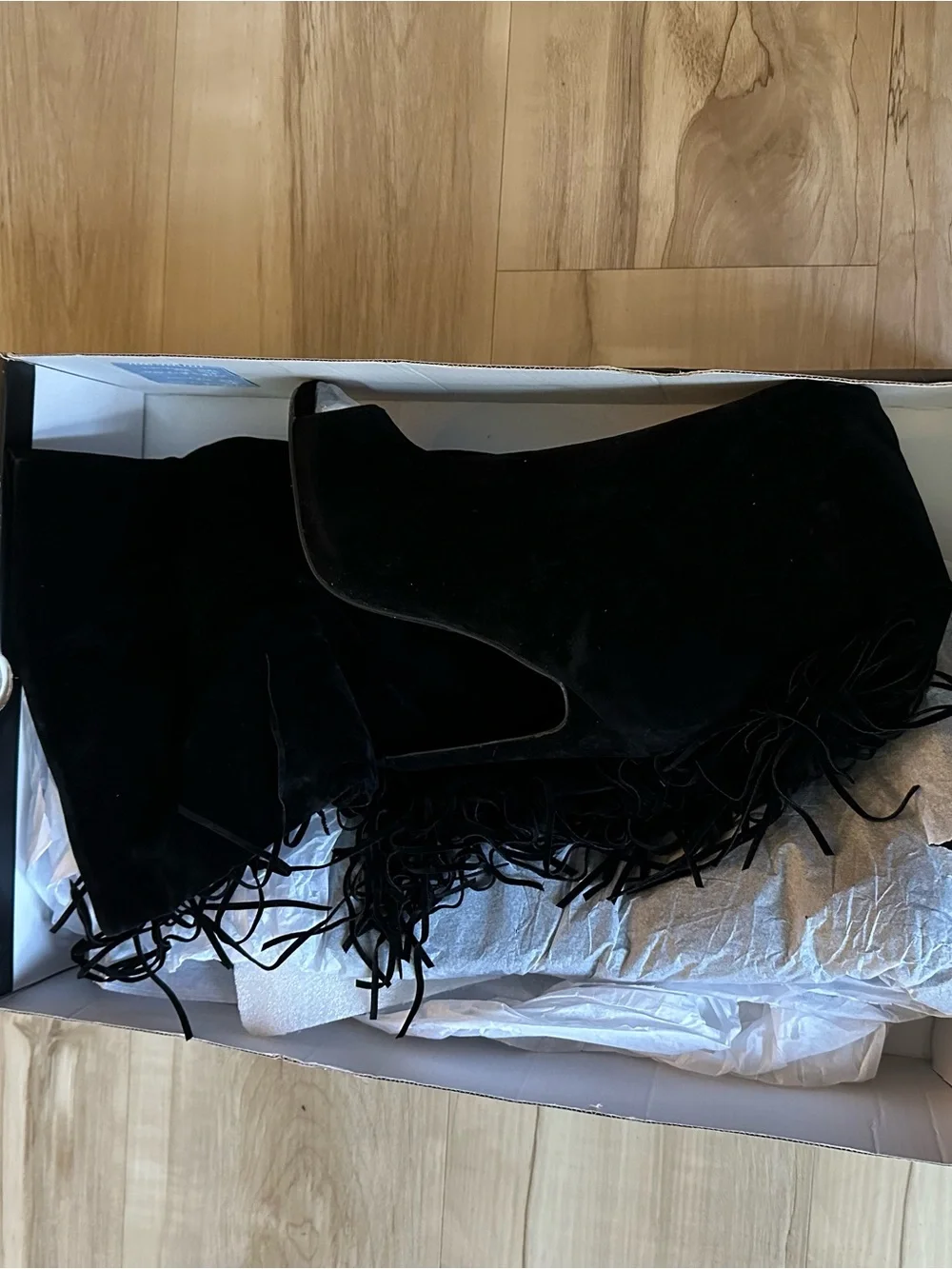Cape Robbin Black Over-the-Knee Faux Suede Fringe Boots!Brand New!